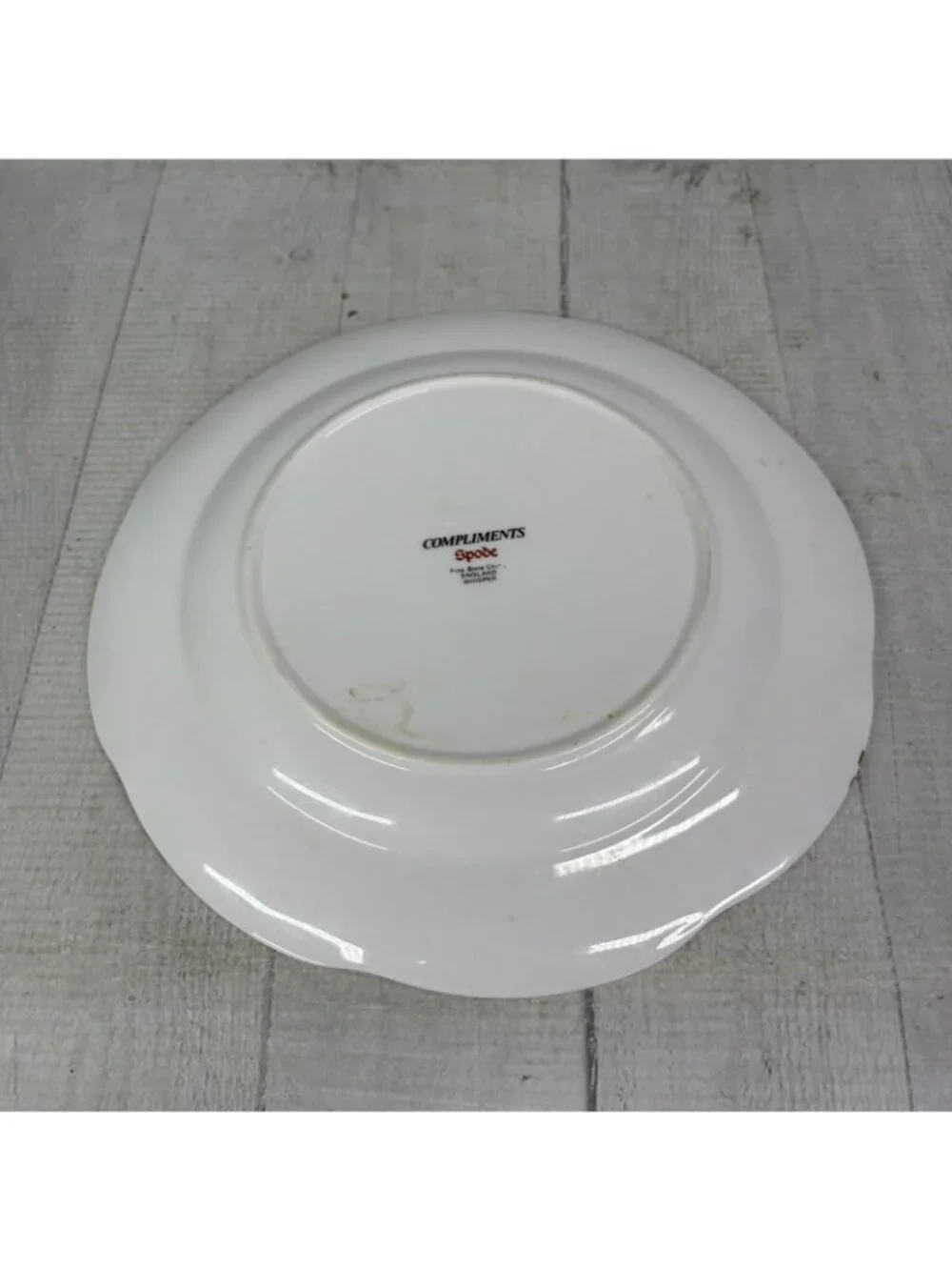 Spode COMLIMENT WHISPER England Gold Swirled Bone China Lunch Plates Set 4 NEW